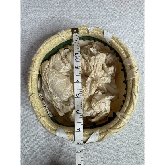 Vintage PillBox Pill Box Hat Flowers Frank‎ Jelleff Amy New York DC Cream Beige main image 6